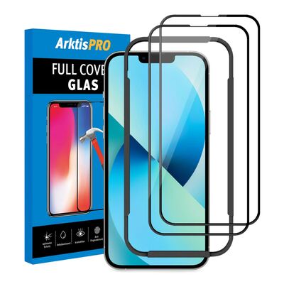 ArktisPRO iPhone 13 PRO FULL COVER Displayschutz GLAS - hüllenfreundlich - 2er