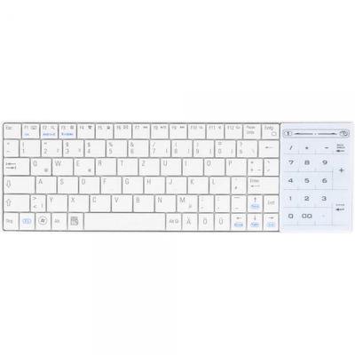 Inline Mini Bluetooth Tastatur mit Touchpad - Weiß