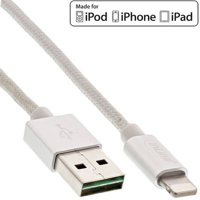 InLine Lightning USB Kabel - 1m - für iPad, iPhone, iPod - silber