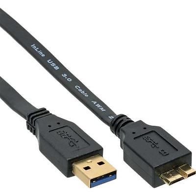 InLine® USB 3.0 Flachkabel, A an Micro B, schwarz, 0,5m