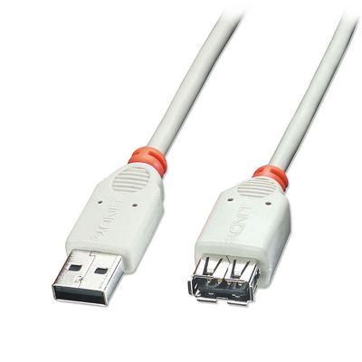Lindy USB 2.0 Verlängerung, A Stecker / Buchse, weiß, 2m