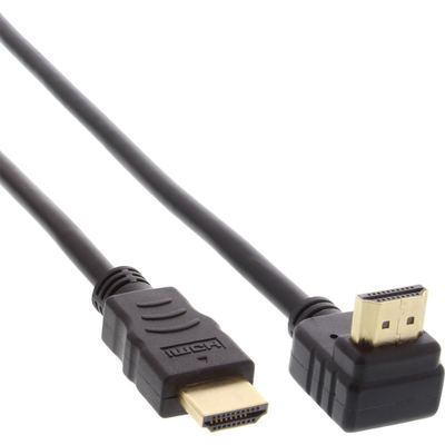 InLine® HDMI-High Speed Kabel mit Ethernet, Type C Stecker / Stecker, schwarz - 1,5m - gewinkelt