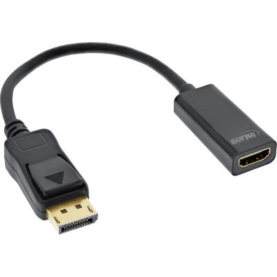 InLine® Adapter - DisplayPort Stecker zu HDMI Buchse, mit Audio, 4K/60Hz
