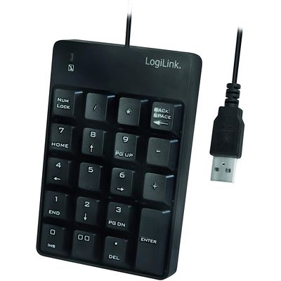 LogiLink Numerische Tastatur/Ziffernblock Schwarz - USB-A