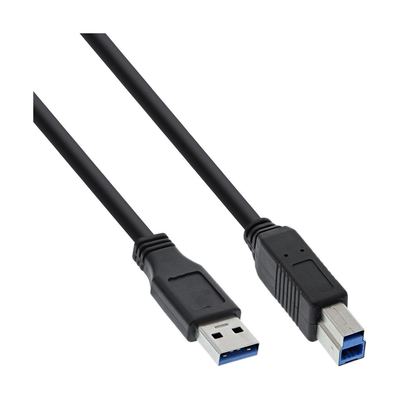 InLine USB 3.0 Kabel, A an B, schwarz, 1m