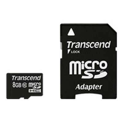 Transcend - 8GB - Class 10 - microSDHC inkl. Adapter