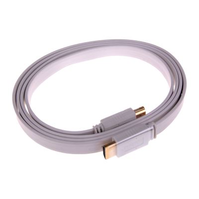 Flaches HDMI 1.4 Kabel (HDMI Ethernet) - 1,5 m - weiß