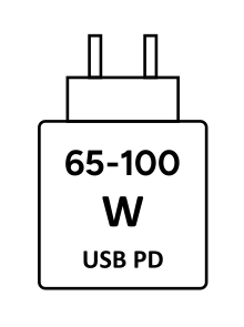 Unterstützt USB-C Ladeger&auml;te von 65 bis 100 Watt mit USB PD.