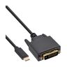 InLine® USB Display Kabel - USB Typ-C Stecker zu DVI-Stecker - 2m
