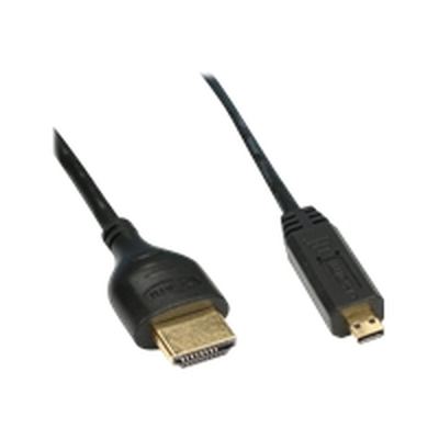 InLine HDMI Micro Superslim Kabel A an D, HDMI-High Speed mit Ethernet - 0,5m