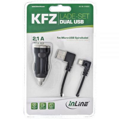 InLine USB KFZ Dual USB Ladegerät 12V/24V - inkl. Kabel