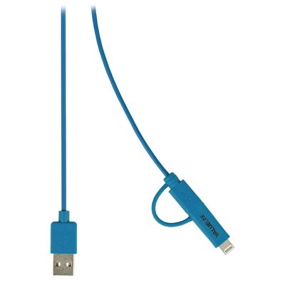 Valueline USB 2.0 A an Micro B mit Lightning-Adapter - 1 m - blau