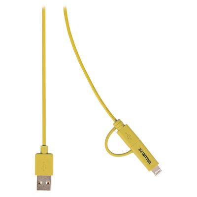 Valueline USB 2.0 A an Micro B mit Lightning-Adapter - 1 m - gelb