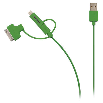 Valueline USB 2.0 A an Micro B mit Lightning-Adapter und 30-Pin-Dock - 1 m
