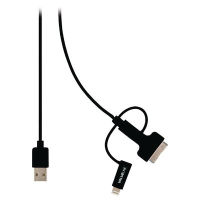 Valueline USB an Micro B mit Lightning-Adapter und 30-Pin-Dock - 1 m - schwarz