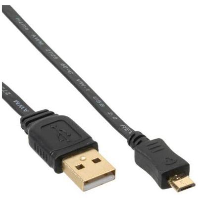 InLine Micro-USB 2.0 Flachkabel, USB A Stecker an Micro-B Stecker, 1,5m