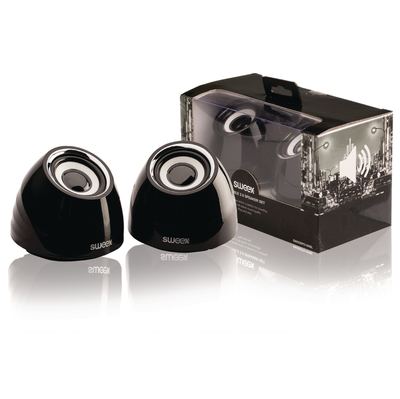 Sweex 2.0 speaker set USB-powered 2x 3 W portable - schwarz