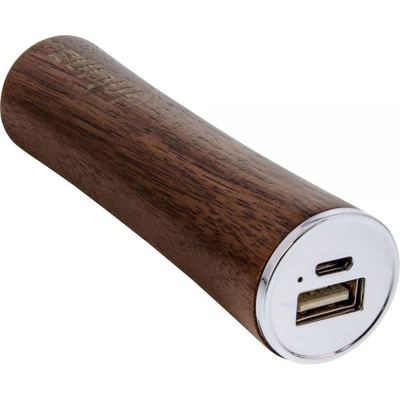 InLine woodplate, USB Akku PowerBank 3.000mAh, Echtholz, Walnuss