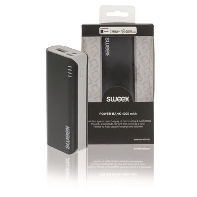Sweex - Tragbare Powerbank 4000 mAh USB Schwarz