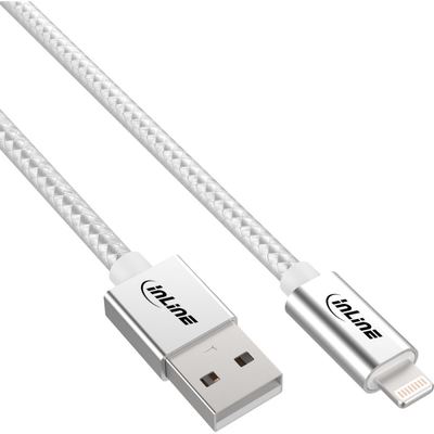 InLine® USB zu Lightning Kabel - Silber - 2m
