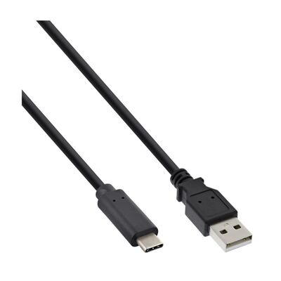 InLine USB 2.0 Kabel, Typ C Stecker an Typ A Stecker - 2m - schwarz