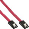 InLine® SATA Anschlusskabel mit Lasche - - 0,3m - flach - Rot