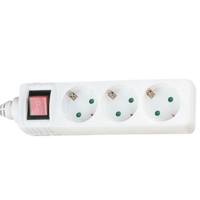 InLine Steckdosenleisten - diverse Ausführungen - 3-fach Schutzkontakt - mit Schalter - 1,5m - weiß