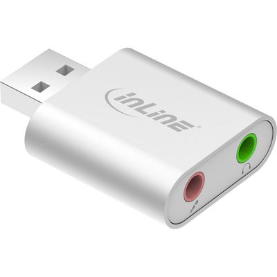 InLine® USB Audio Soundkarte - USB auf 3,5mm Stereo-Klinke Out & Mikrofon-In