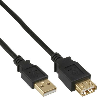 InLine® USB 2.0 Verlängerung, Stecker / Buchse, Typ A, Kontakte gold, 2m