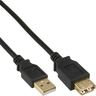 InLine® USB 2.0 Verlängerung, Stecker / Buchse, Typ A, Kontakte gold, 2m