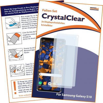Displayschutzfolie 2 Stck. CrystalClear für Samsung Galaxy S10