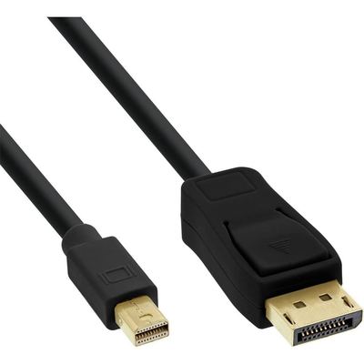 InLine Mini DisplayPort OUT zu Display Port IN Kabel - 2m - Schwarz