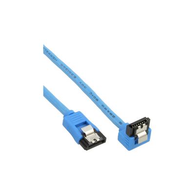 InLine® SATA Anschlusskabel mit Lasche - - 0,15m - rund - Blau