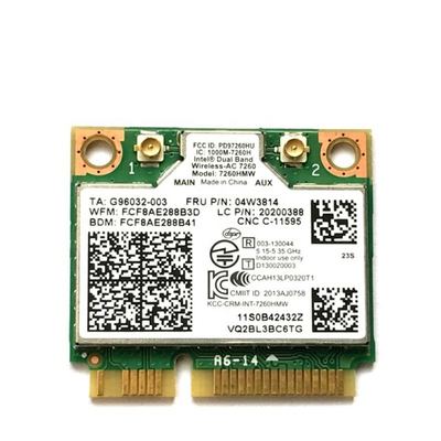 Intel Dualband-Wireless-AC 7260 WLAN Karte Mini-PCI