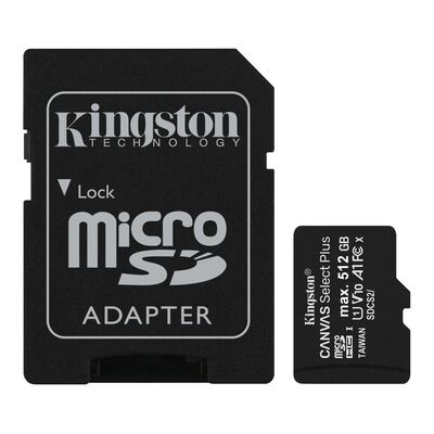 Kingston Canvas Select Plus - Micro SD-Karte - inklusive Adapter - 512GB - SDXC
