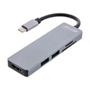 InLine® mobiler USB-C Multi Hub USB 3.2 - HDMI 4K - 2xUSB 3.2 - Cardreader - OTG