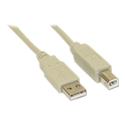 IInLine USB 2.0 Kabel, A an B, beige, 1m