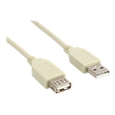 InLine USB 2.0 Verlängerung, Stecker / Buchse, Typ A, beige, 3m