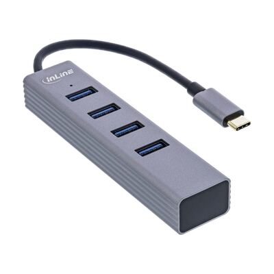 InLine® USB 3.2 USB-Typ C Multi Hub - 4x USB-A - OTG - Metallgehäuse