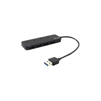 I-TEC USB 3.0 4x Port-Hub mit Ein / Aus-Schalter - Schnellladefunktion - Metall