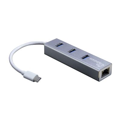 Argus IT-410-S - USB Type-C Gigabit LAN-Adapter mit 3-fach USB 3.0 Hub