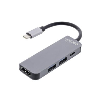 InLine® USB-C Multi Hub USB 3.2 Type-C - HDMI 4K - 2x USB 3.2 - 1x USB-C PD 87W