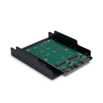 Einbaurahmen für 2x M.2 SATA SSD in 3,5" Laufwerksschacht oder Slotblech
