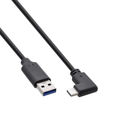 InLine USB 3.2 Kabel, Typ C Stecker an Typ A Stecker - 2m - USB-C Winkelstecker