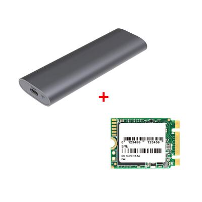 M.2 (2230) NVMe SSD + Gehäuse - USB 3.2 Gen1 Type-C - 256GB