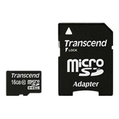 Transcend - 16GB - Class 10 - microSDHC inkl. Adapter