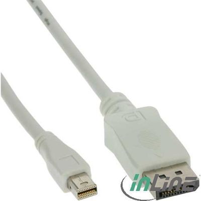 InLine Mini DisplayPort zu DisplayPort Kabel - Stecker / Stecker - 2m - weiß