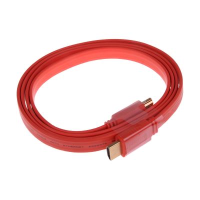 Flaches HDMI 1.4 Kabel (HDMI Ethernet) - 1,5 m - orange