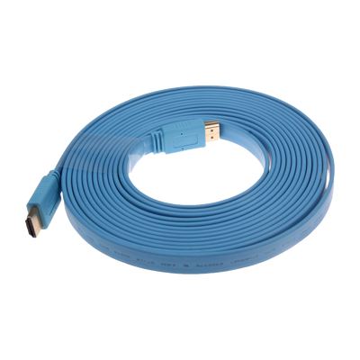 Flaches HDMI 1.4 Kabel (HDMI Ethernet) - 5 m - blau