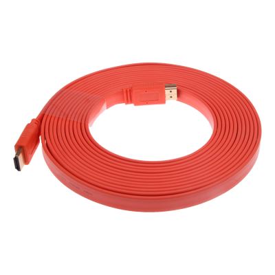 Flaches HDMI 1.4 Kabel (HDMI Ethernet) - 5 m - orange